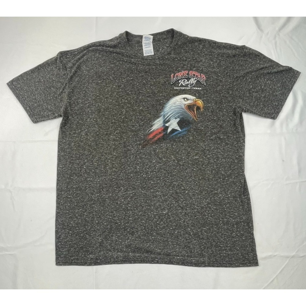 LONE STAR RALLY GALVESTON TEXAS EAGLE GRAPHIC T SHIRT MENS XL DELTA RINSPUN GRAY